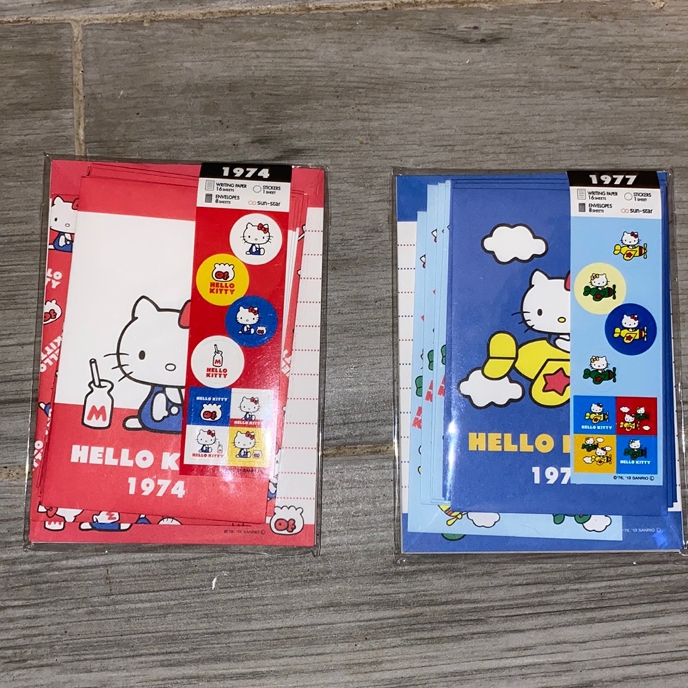 Hello Kitty mini letter sets 2 both from 2013. Never been open